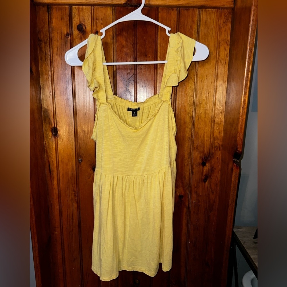 Torrid super soft slub‎ yellow babydoll ruffle tank top size 1 or 1X